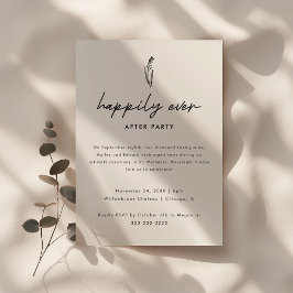 Minimalistische Floral Wedding Elopement Receptie Kaart