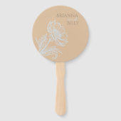 Minimalistische Floral Wedding Fan Handwaaier (Achterkant)