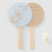 Minimalistische Floral Wedding Fan Handwaaier (Voorkant en achterkant)
