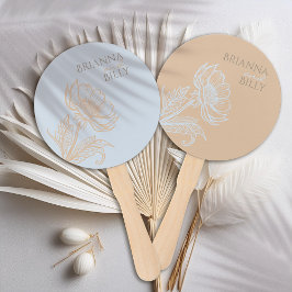 Minimalistische Floral Wedding Fan Handwaaier