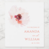 Minimalistische Floral Wedding Wijnfles Label Wijn Etiket (Enkel label)