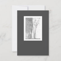 Minimalistische Floral zwart wit potlood tekening