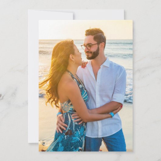 Minimalistische Florida Beach bruiloft foto Save The Date (Achterkant)