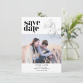 Minimalistische Flower Photo Wedding Sla de datum  Save The Date (Staand voorkant)