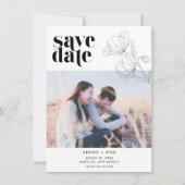 Minimalistische Flower Photo Wedding Sla de datum  Save The Date (Voorkant)