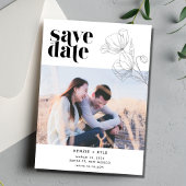 Minimalistische Flower Photo Wedding Sla de datum  Save The Date
