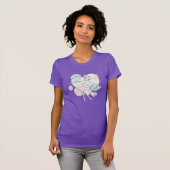 Minimalistische Fluitspeler Pastel Hart Schets T-shirt (Voorkant volledig)
