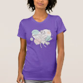 Minimalistische Fluitspeler Pastel Hart Schets T-shirt (Voorkant)