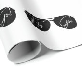 Minimalistische Fly Girl Typografie, Aviator Zonne Cadeaupapier (Rol Hoek)