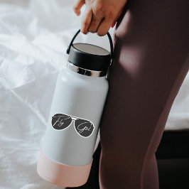 Minimalistische Fly Girl Typografie, Aviator Zonne Sticker