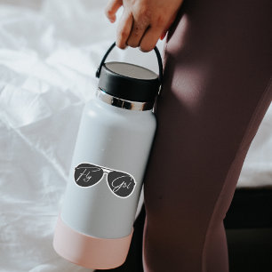 Minimalistische Fly Girl Typografie, Aviator Zonne Sticker