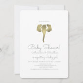 Minimalistische Folie Boho Olifant Baby Shower Kaart (Voorkant)