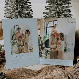 Minimalistische Folie Foto Familie Kerst Kaart