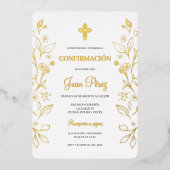 Minimalistische folie goud Spaans bevestiging Folie Uitnodiging (Voorkant)