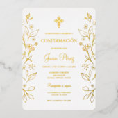 Minimalistische folie goud Spaans bevestiging Folie Uitnodiging (Voorkant)
