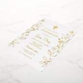 Minimalistische folie goud Spaans bevestiging Folie Uitnodiging (Gedraaid)