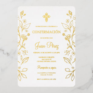 Minimalistische folie gouden Spaanse bevestiging Uitnodiging