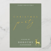 Minimalistische Folie Kerstfeest Uitnodiging (Voorkant)