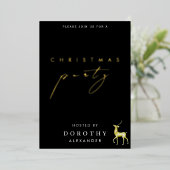 Minimalistische Folie Kerstfeest Uitnodiging (Staand Voorkant)