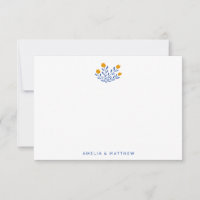 Minimalistische Folk Flowers Blue Yellow Weddensch