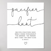 Minimalistische fopspeen Hunt Baby shower spel Poster (Voorkant)