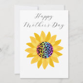 Minimalistische Foral Gele Zonnebloem Moederdag Feestdagenkaart (Voorkant)