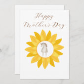 Minimalistische Foral Yellow Zonnebloem Moederdag Feestdagenkaart (Voorkant / Achterkant)