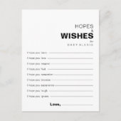 Minimalistische, formele Baby shower hoopt en wens Briefkaart (Voorkant)