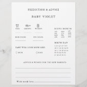 Minimalistische Formele Baby Voorspelling en Advie (Voorkant)