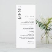 Minimalistische formele bruiloft | Modern elegant  Menu (Staand voorkant)