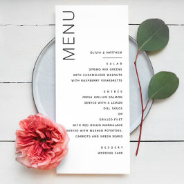 Minimalistische formele bruiloft | Moderne elegant Menu
