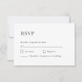 Minimalistische formele bruiloft RSVP kaartje (Voorkant)