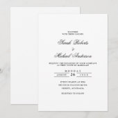 Minimalistische formele romantische zwarte script  kaart (Voorkant / Achterkant)