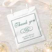 Minimalistische formele smaragdgroene bruiloft bedankzakje (Geknipt)