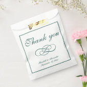 Minimalistische formele smaragdgroene bruiloft bedankzakje (Gezegeld)