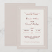 Minimalistische formele trouwkaart kaart (Voorkant / Achterkant)