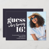 Minimalistische foto 16e verjaardag kaart (Voorkant / Achterkant)