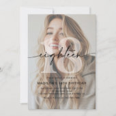 Minimalistische foto 18e verjaardagsfeest kaart (Voorkant)