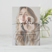 Minimalistische foto 18e verjaardagsfeest kaart (Staand voorkant)