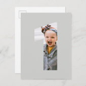 Minimalistische foto 1e verjaardag CUSTOM KLEUR Ee Uitnodiging Briefkaart (Voorkant / Achterkant)