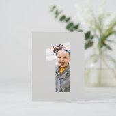 Minimalistische foto 1e verjaardag CUSTOM KLEUR Ee Uitnodiging Briefkaart (Staand voorkant)