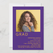 Minimalistische Foto 2022 Afstuderen Paars geel Kaart (Voorkant)