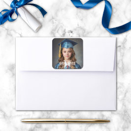 Minimalistische foto 8e Grade Afstuderen Seal Vierkante Sticker