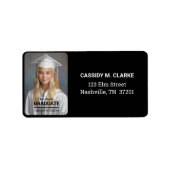 Minimalistische foto 8e klas Afstuderen adres Etiket (Voorkant)