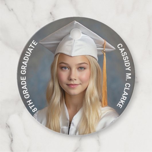 Minimalistische foto 8e klas Afstuderen Bedankjes Labels (Voorkant)