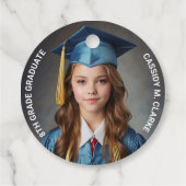 Minimalistische foto 8e klas Afstuderen Bedankjes Labels (Achterkant)