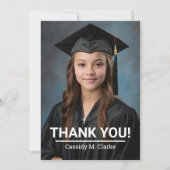 Minimalistische foto 8e klas Afstuderen dank u Bedankkaart (Voorkant)