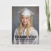 Minimalistische foto 8e klas Afstuderen dank u Bedankkaart (Voorkant)