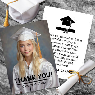 Minimalistische foto 8e klas Afstuderen dank u Bedankkaart