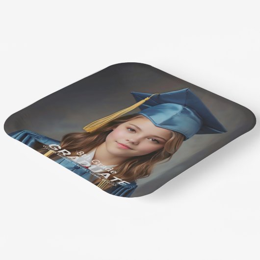 Minimalistische foto 8e klas Afstuderen Papieren Bordje (Gebogen)